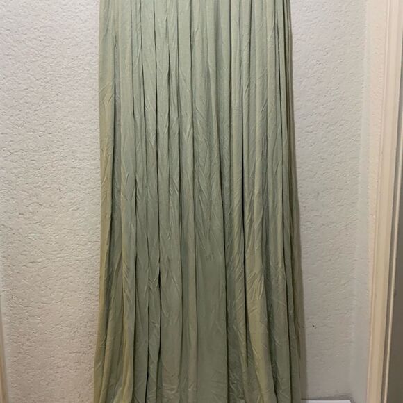 Ecote Sage Green Urban Outfitters Double Slit Maxi Skirt size 8 - Picture 9 of 11